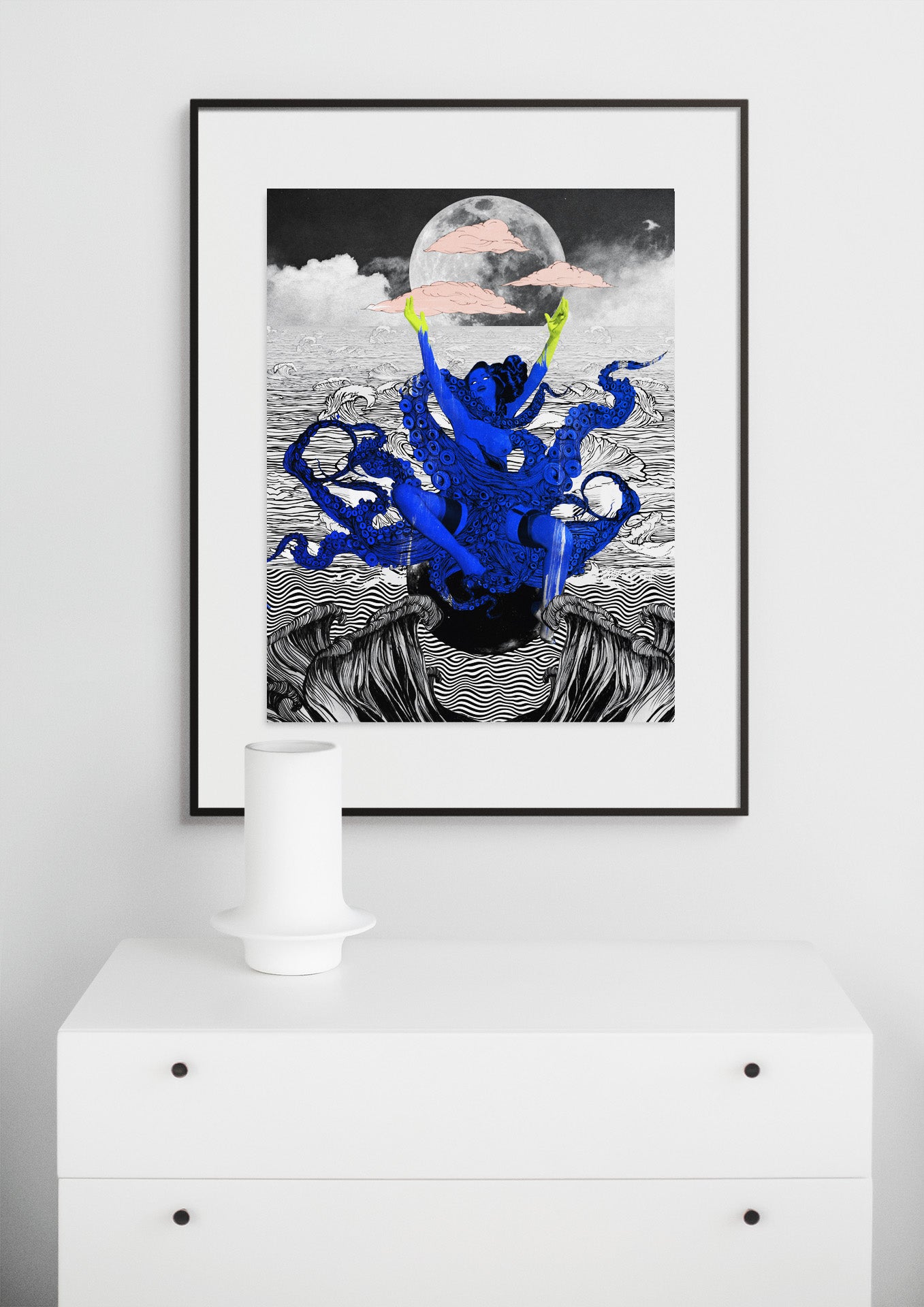 Limited Edition Print: Octopussy Electric Blue
